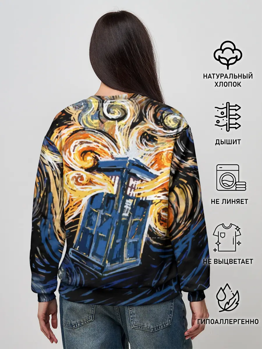 Женский свитшот / Van Gogh Tardis