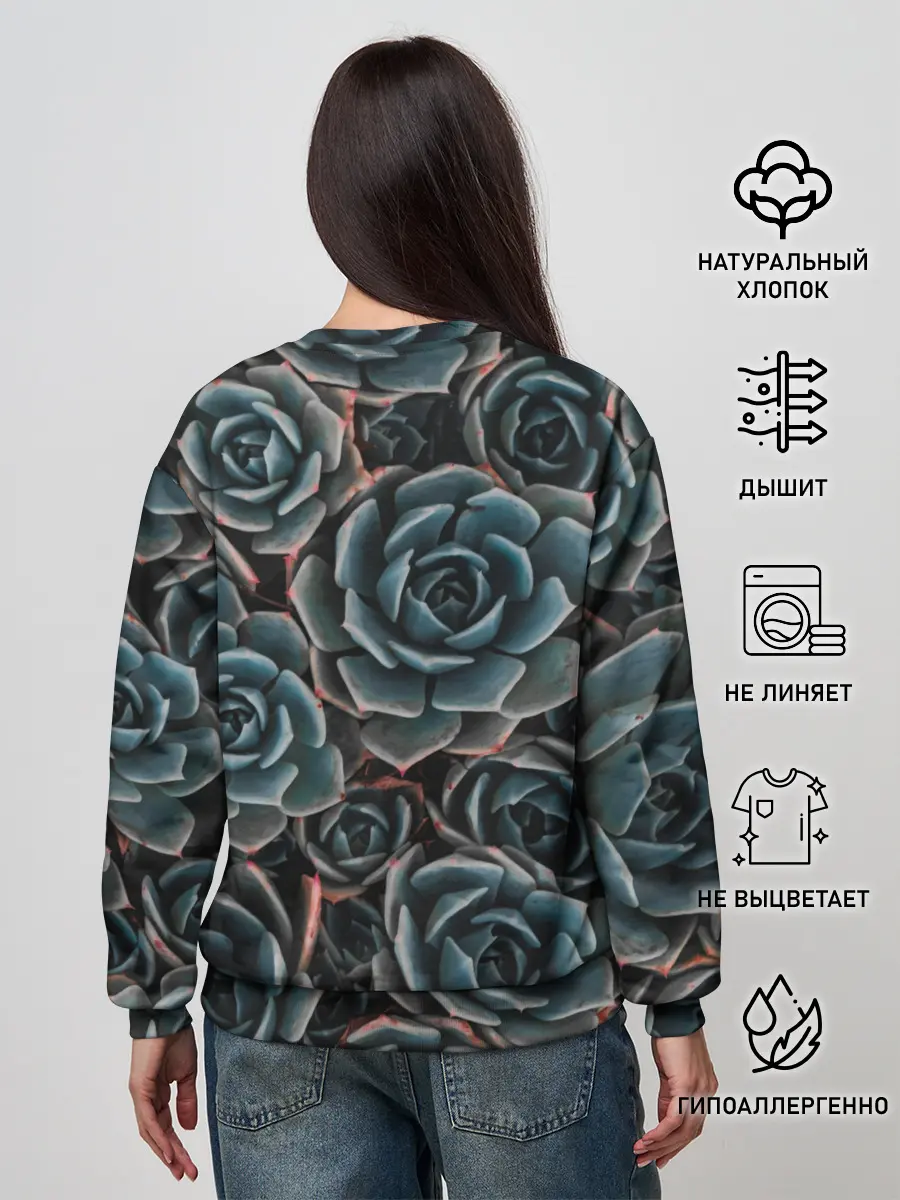 Женский свитшот / ЦВЕТЫ РОЗЫ | STEEL ROSES