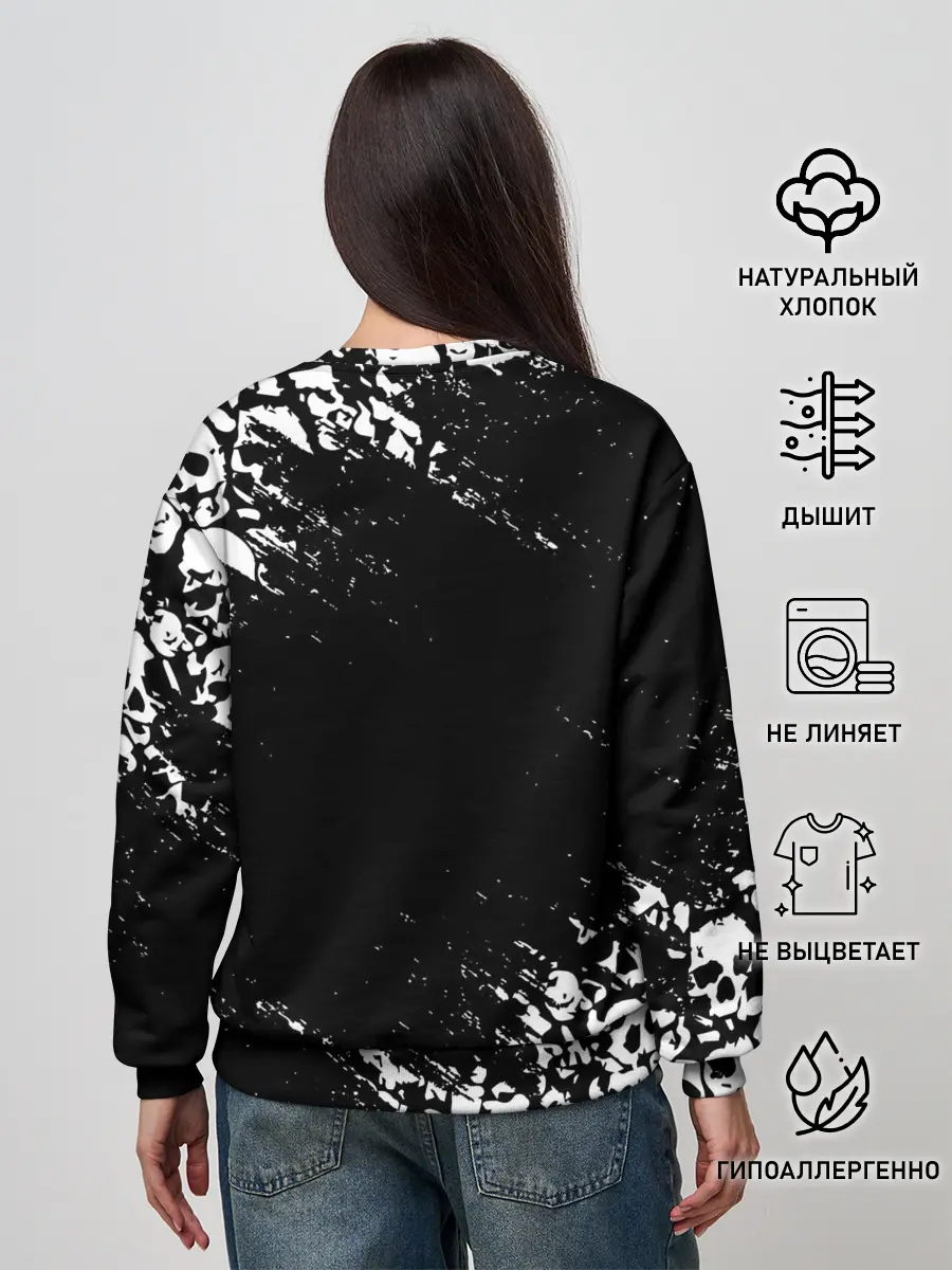 Женский свитшот / БЕЛЫЕ ЧЕРЕПА | WHITE SKULLS