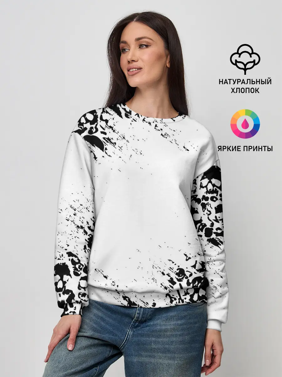 Женский свитшот / БЕЛЫЕ ЧЕРЕПА | WHITE SKULLS