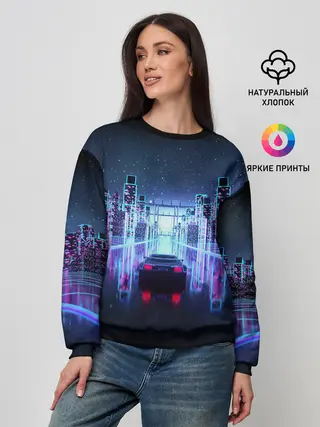 Женский свитшот / SYNTHWAVE / RETROWAVE
