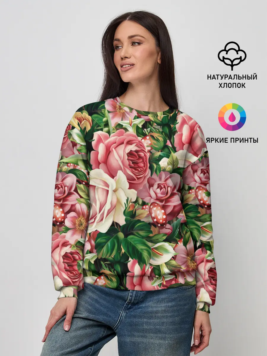 Женский свитшот / ЦВЕТЫ / FLOWERS / 8 МАРТА
