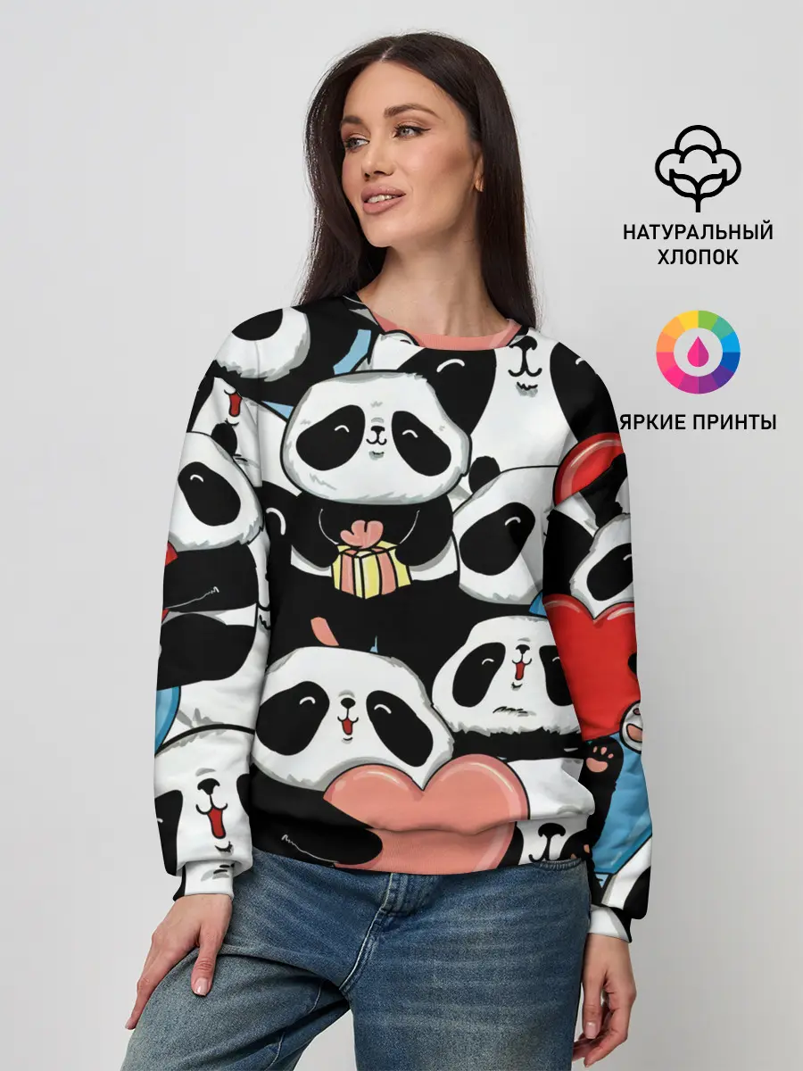 Женский свитшот / Панды.