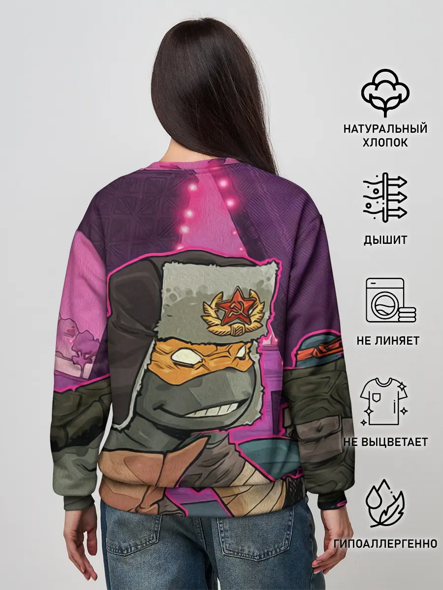 Женский свитшот / ЧЕРЕПАШКА В УШАНКЕ НИНДЗЯ