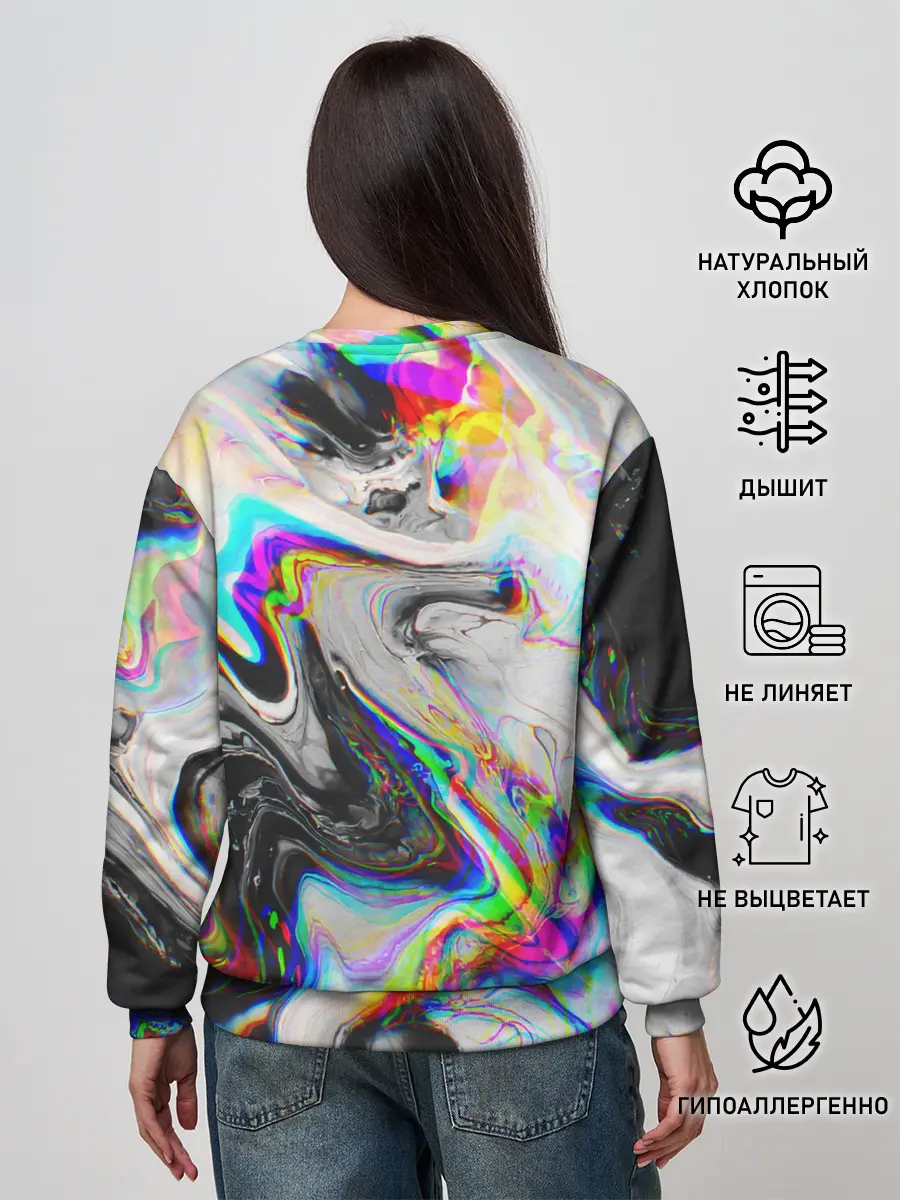 Женский свитшот / DIGITAL ABSTRACT GLITCH | ГЛИТЧ
