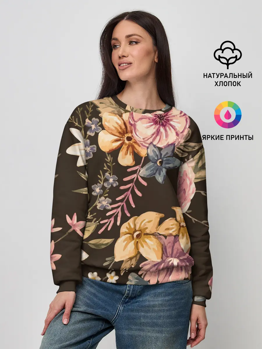 Женский свитшот / цветы