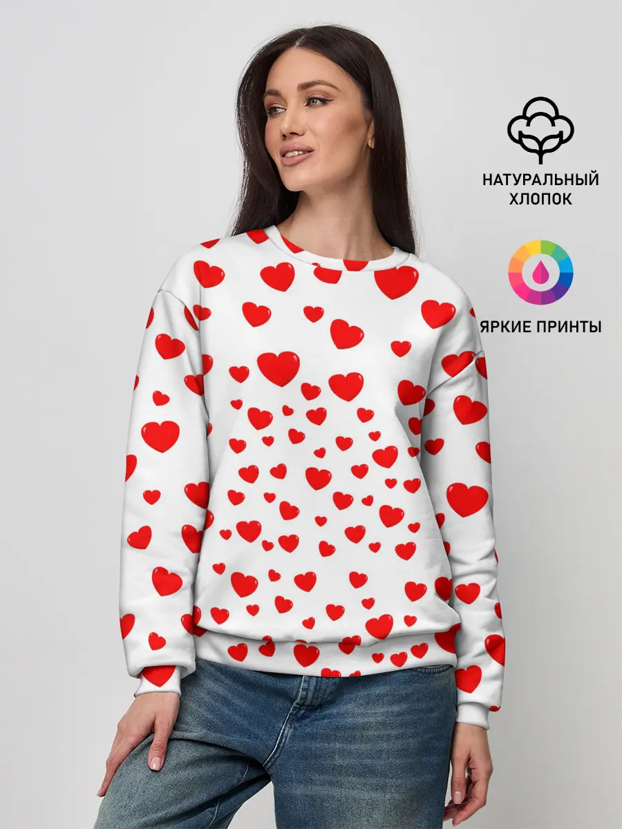 Женский свитшот / Сердечки