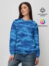 Женский свитшот / СИНИЙ КАМУФЛЯЖ