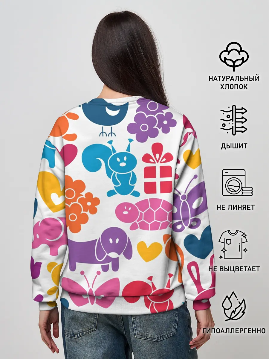 Женский свитшот / Звери, детская