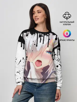 Женский свитшот / Ахегао лицо в цвете