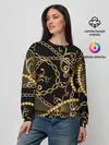 Женский свитшот / Золотая цепь и бусы