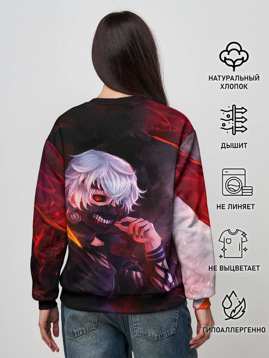 Женский свитшот / Ken Kaneki красные жала