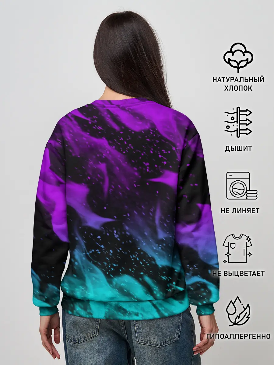 Женский свитшот / НЕОНОВЫЙ ОГОНЬ