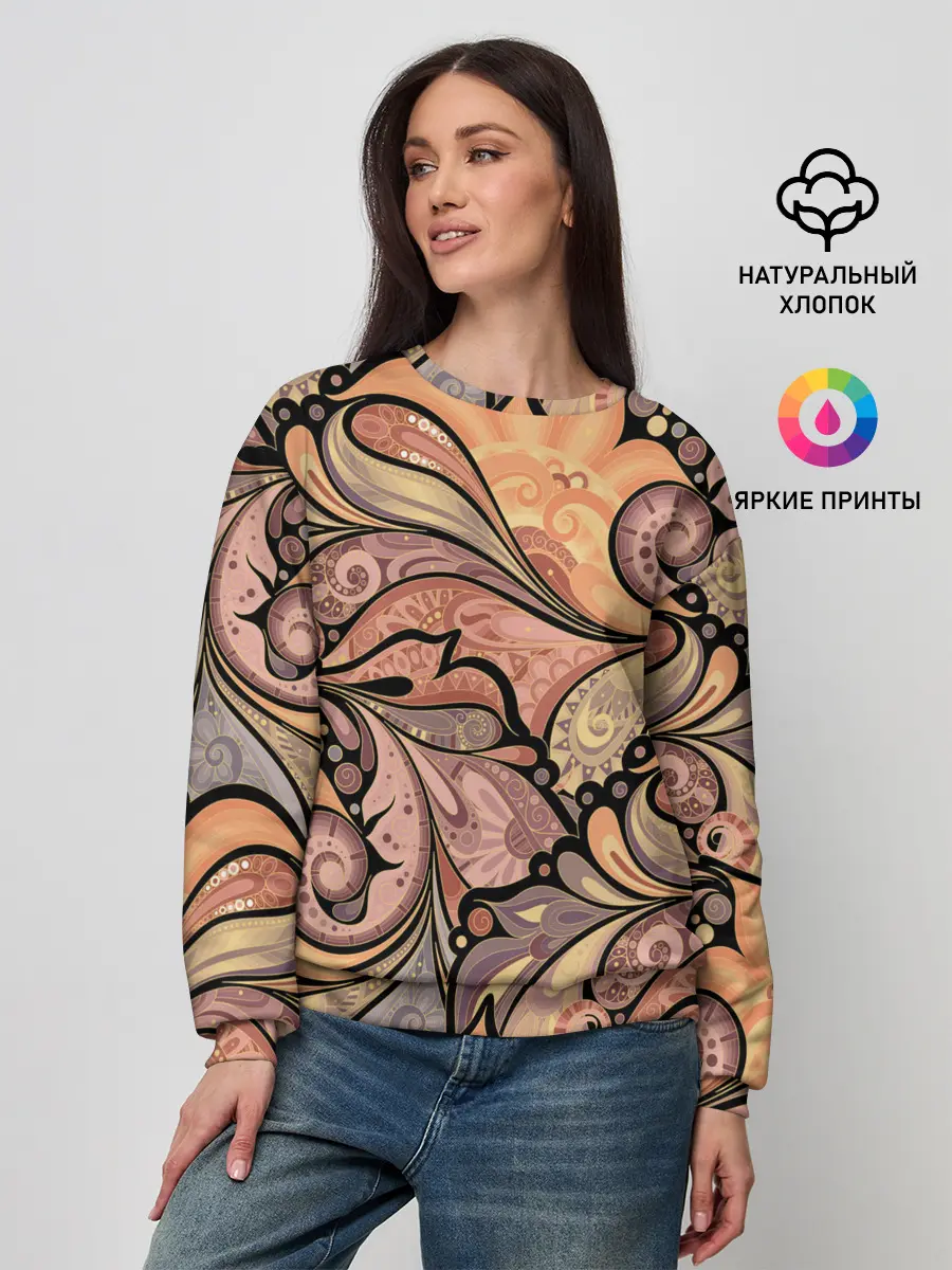 Женский свитшот / дудл узоры