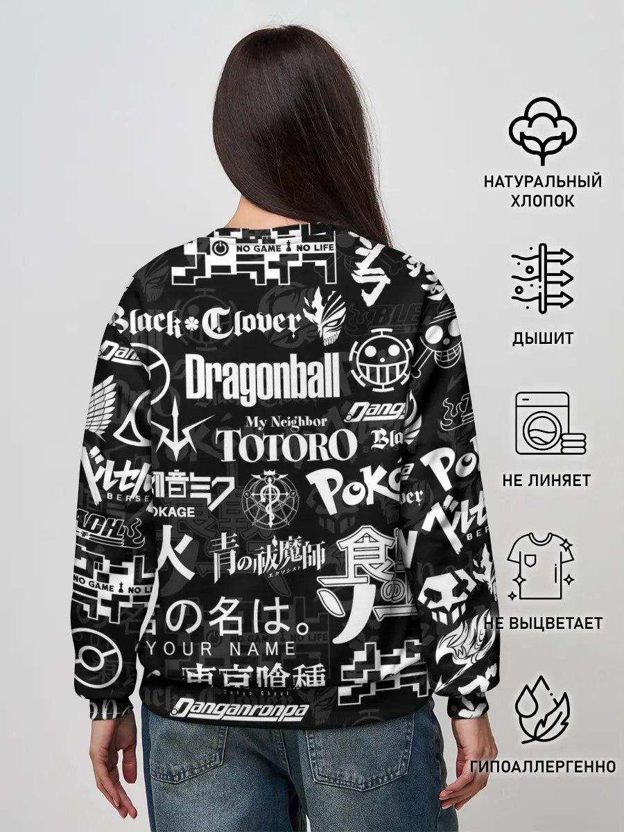 Женский свитшот / ЛОГОТИПЫ АНИМЕ | LOGO ANIME