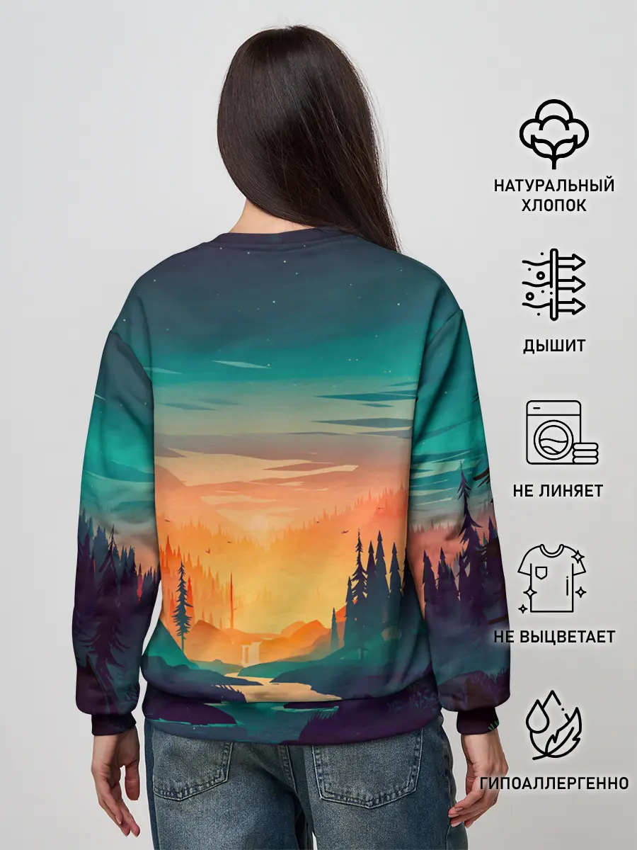 Женский свитшот / Закат Лес