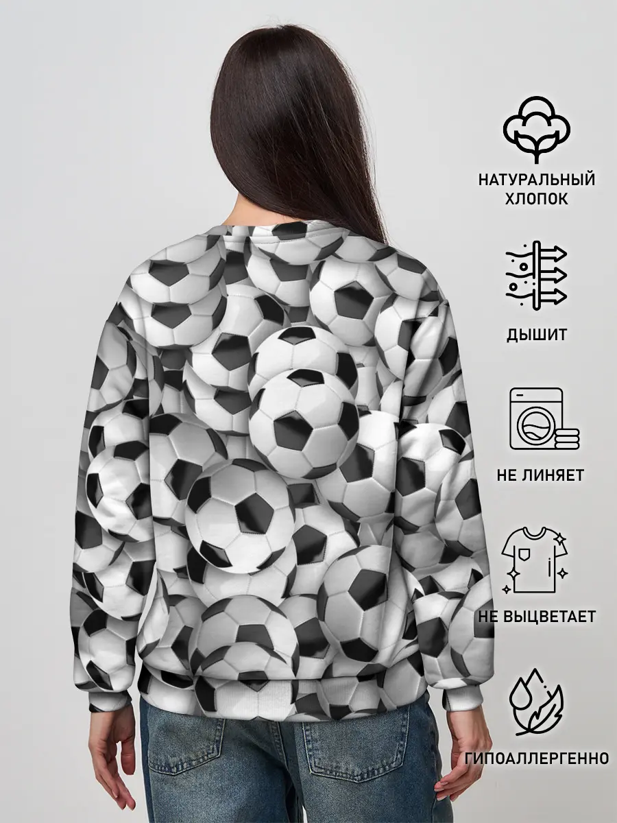 Женский свитшот / футбольные мячи много