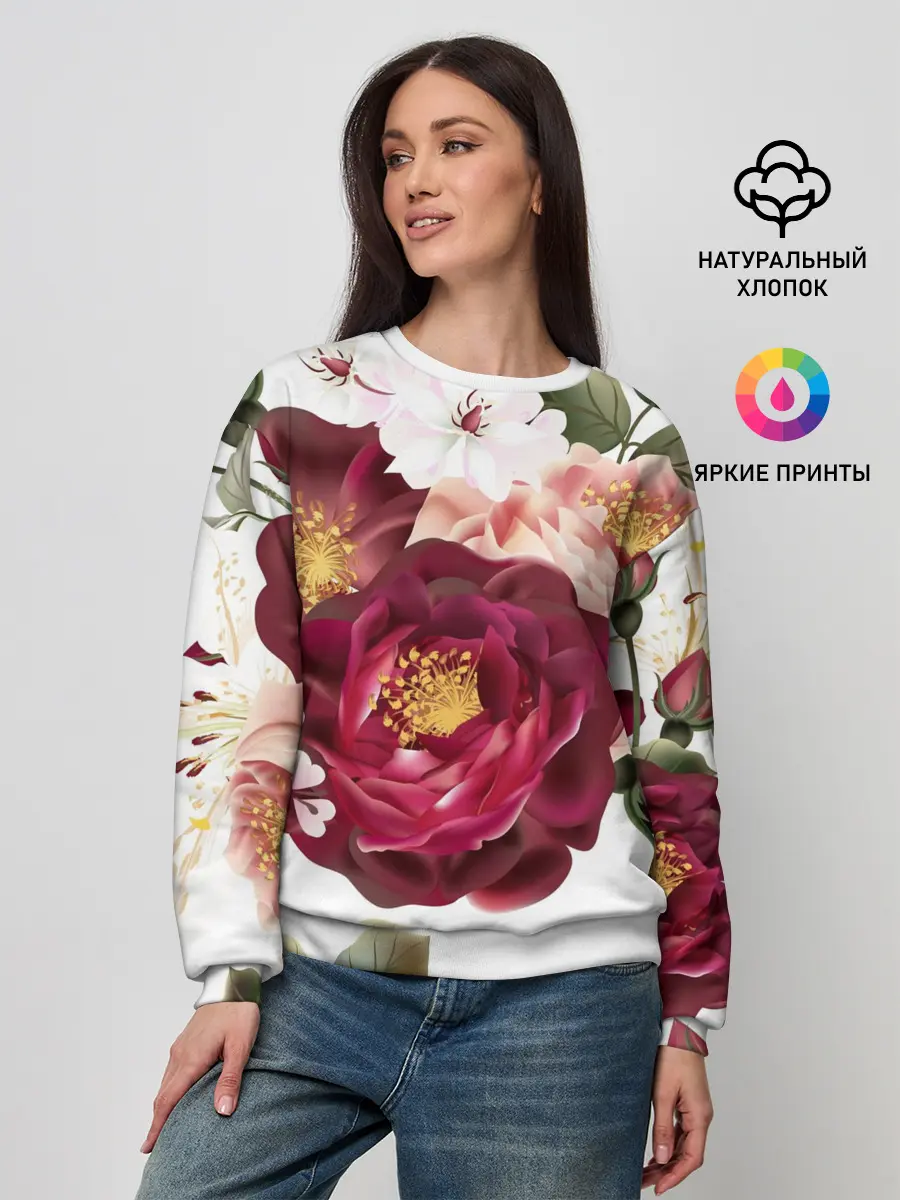 Женский свитшот / Розы