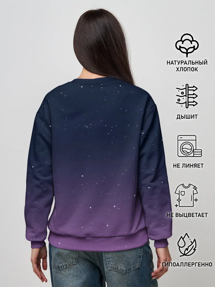 Женский свитшот / Тихиро летает с драконом в ночном небе