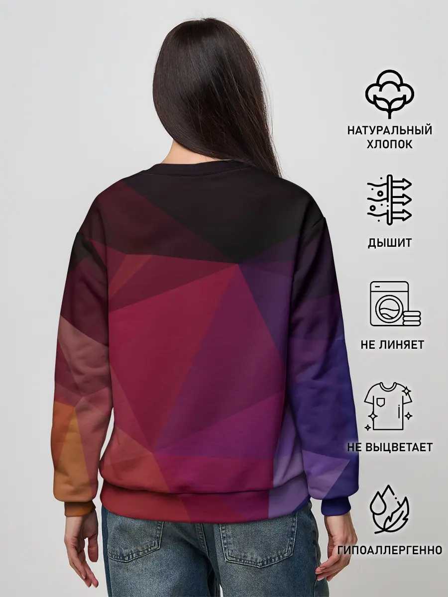 Женский свитшот / Полигональный фон