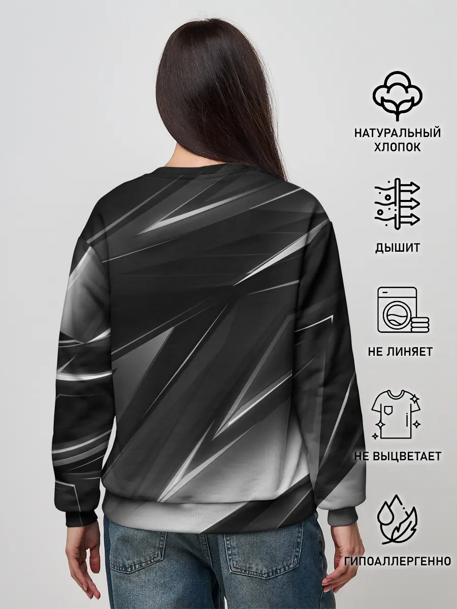 Женский свитшот / GEOMETRY STRIPES BLACK & WHITE