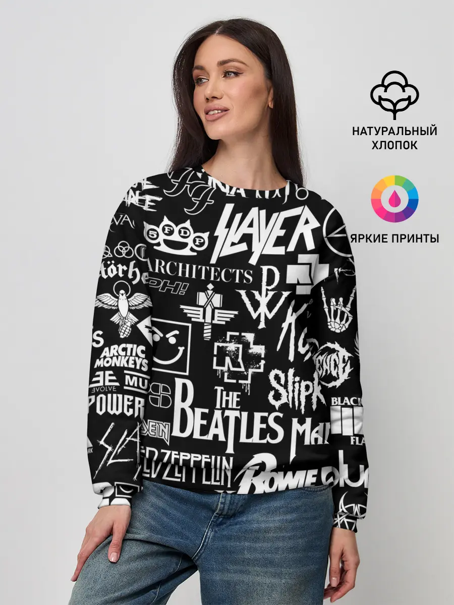 Женский свитшот / ЛОГОТИПЫ РОК ГРУПП