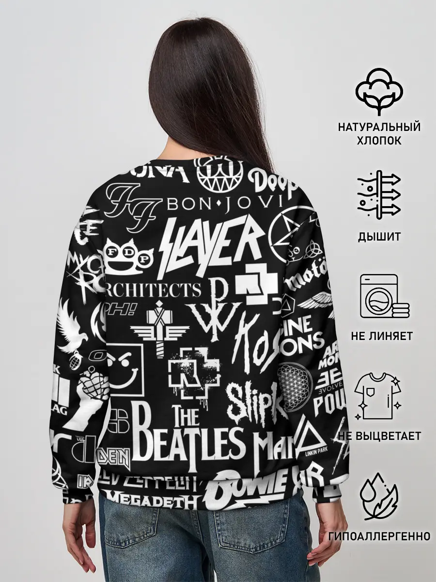 Женский свитшот / ЛОГОТИПЫ РОК ГРУПП