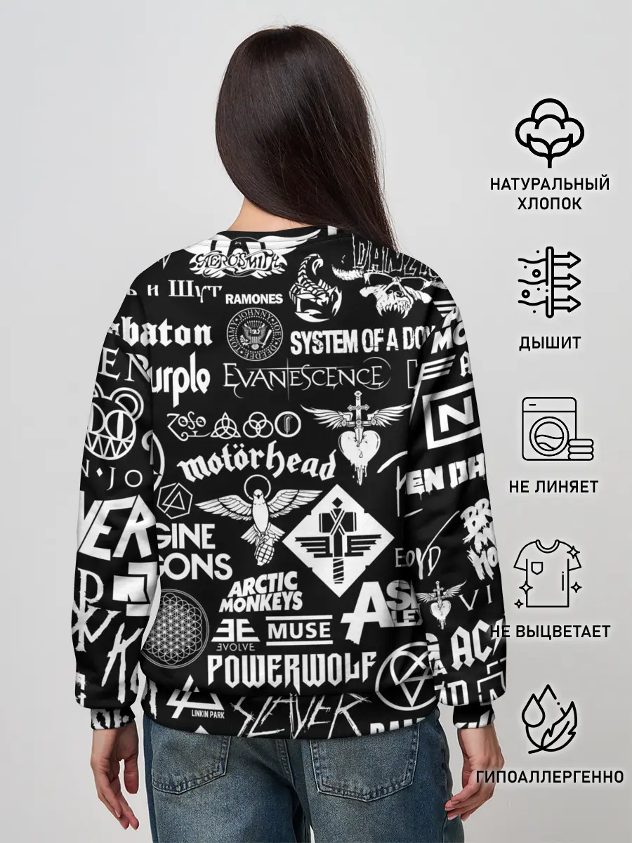Женский свитшот / ЛОГОТИПЫ РОК ГРУПП