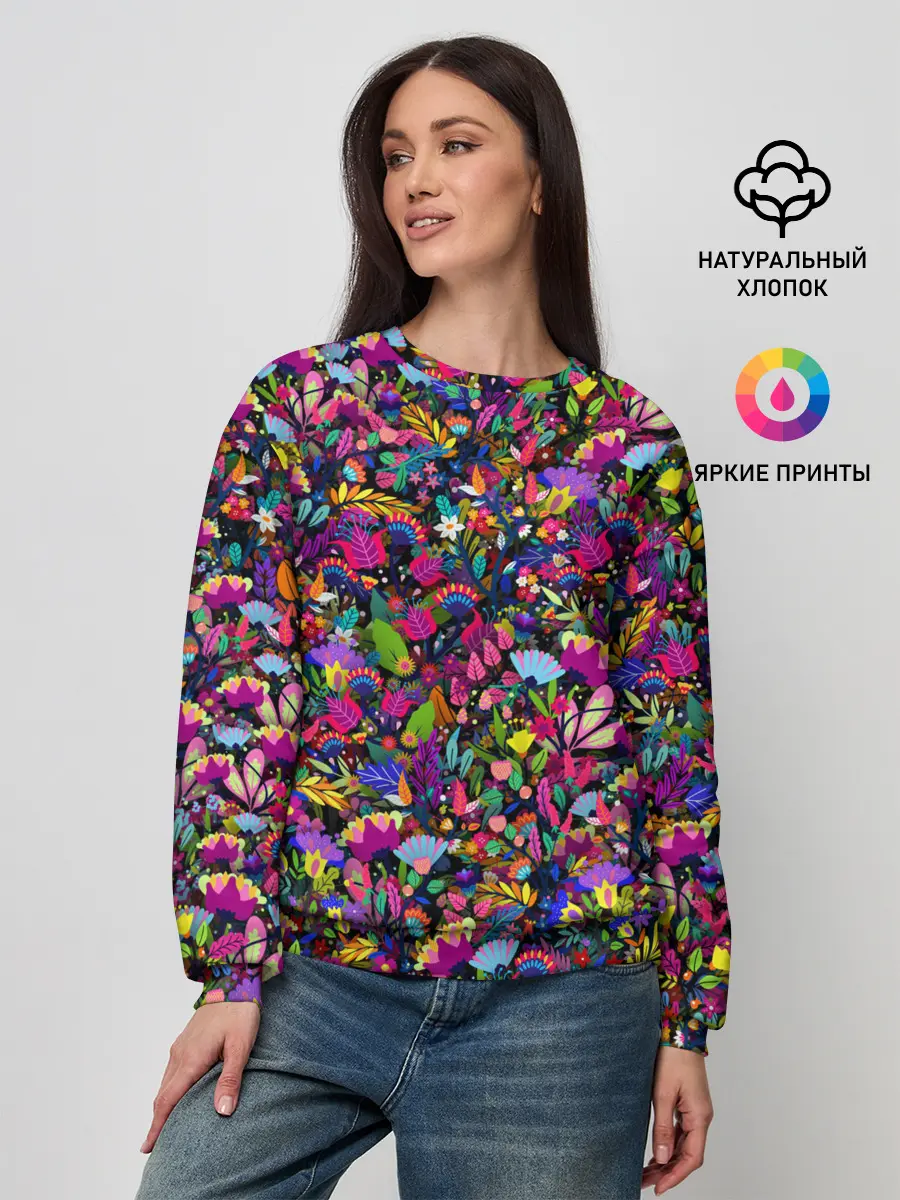 Женский свитшот / Мистические цветы
