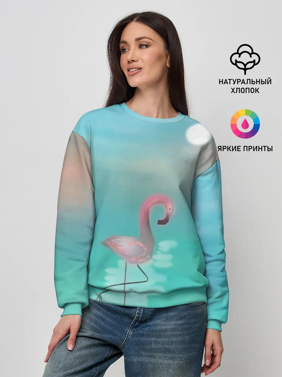 Женский свитшот / Фламинго