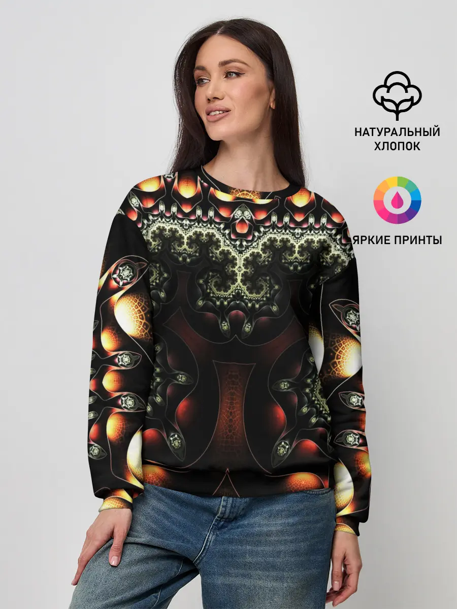 Женский свитшот / ФРАКТАЛЬНЫЙ ОПТИЧЕСКИЙ УЗОР