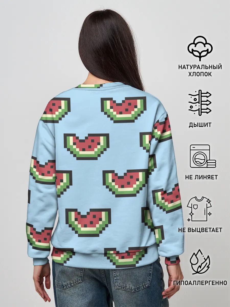 Женский свитшот / Пиксельный арбуз