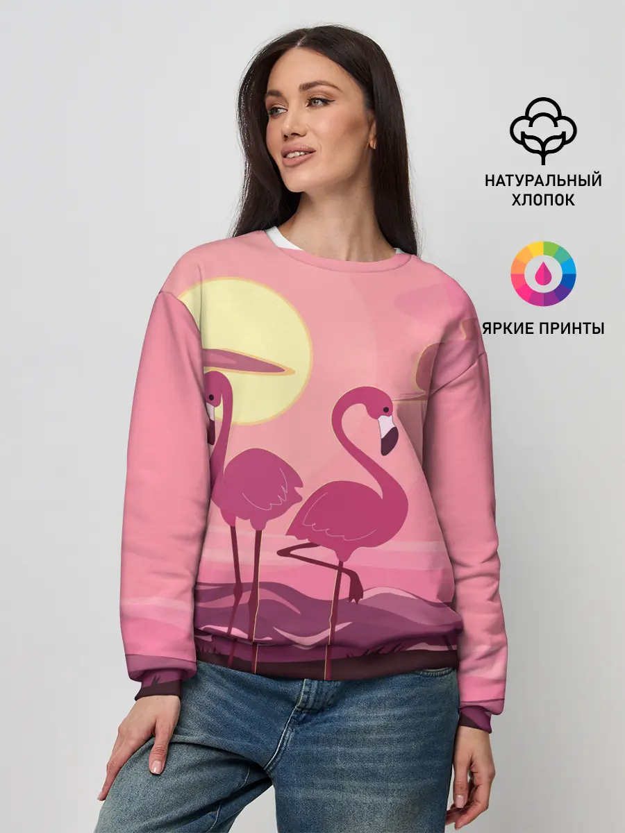 Женский свитшот / фламинго