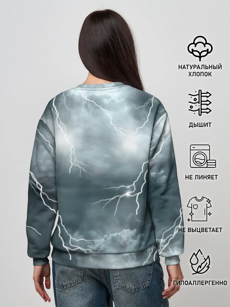 Женский свитшот / Грозовой кошак.