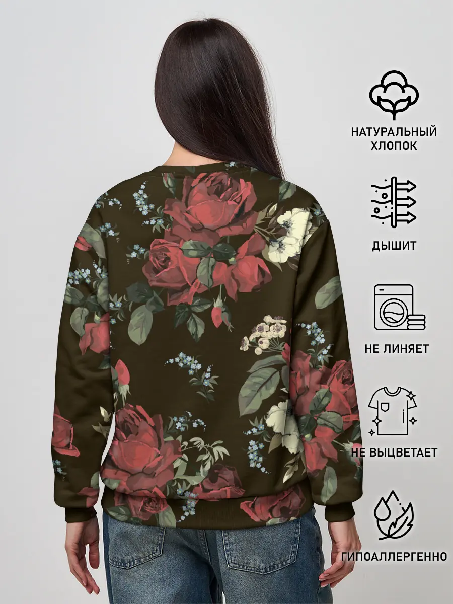 Женский свитшот / Букет роз
