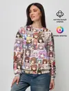 Женский свитшот / MANY FACES OF ANIME GIRLS monochrome