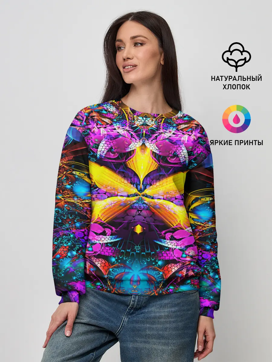 Женский свитшот / ФРАКТАЛЬНЫЕ ЦВЕТЫ