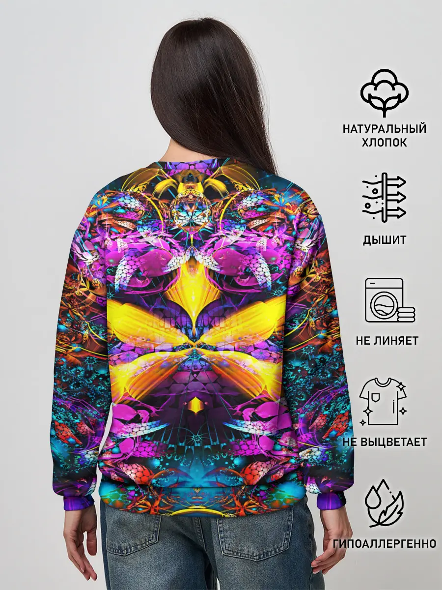 Женский свитшот / ФРАКТАЛЬНЫЕ ЦВЕТЫ