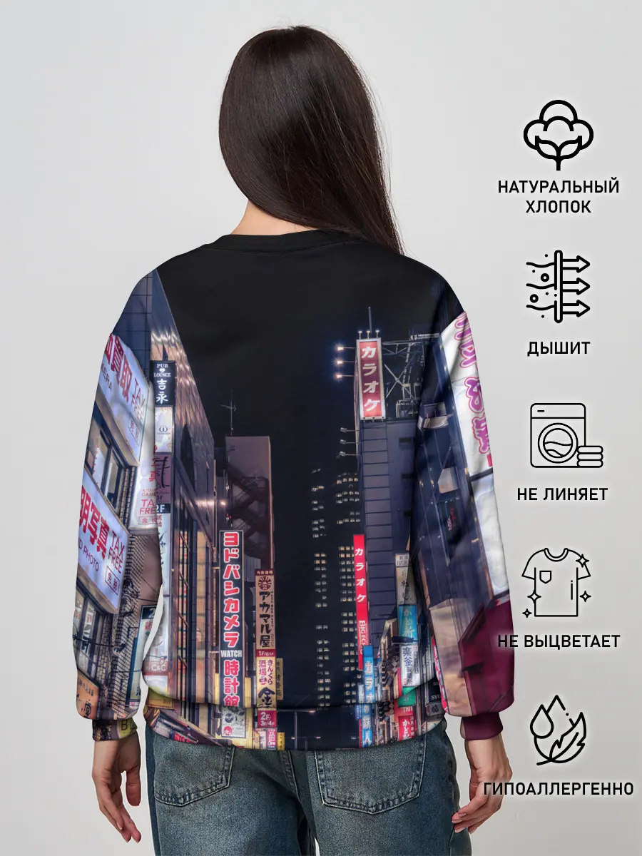 Женский свитшот / Ночной Токио