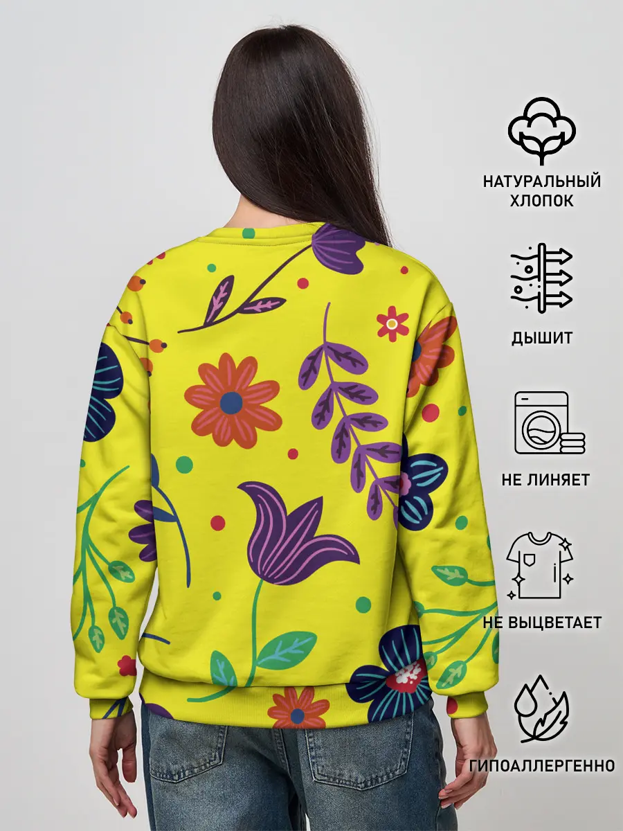 Женский свитшот / Цветочный микс