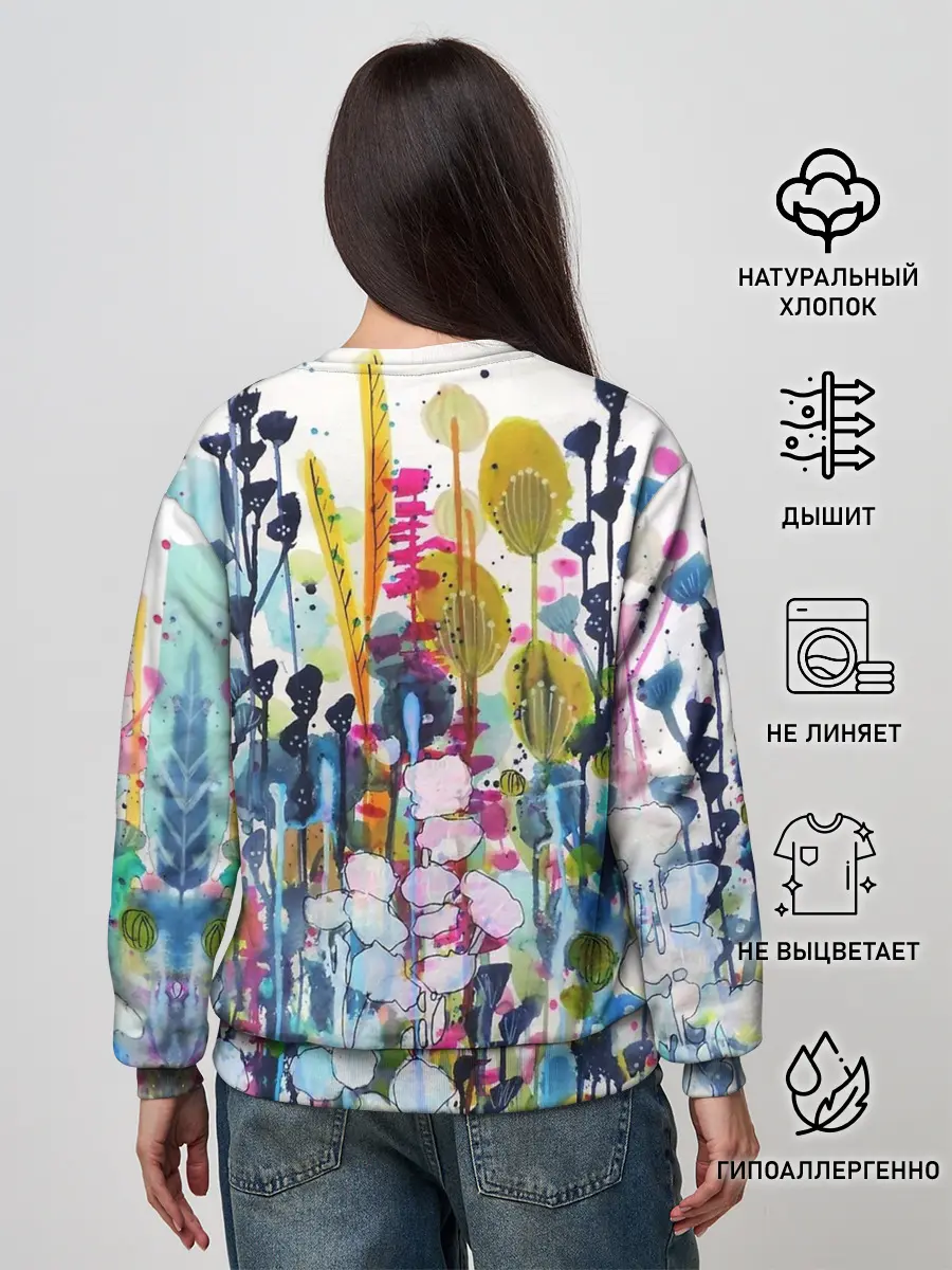 Женский свитшот / Watercolor Flowers