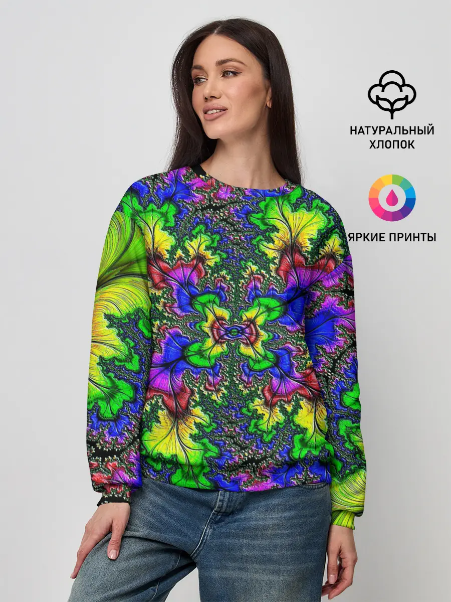 Женский свитшот / НЕОНОВЫЙ ЦВЕТОК