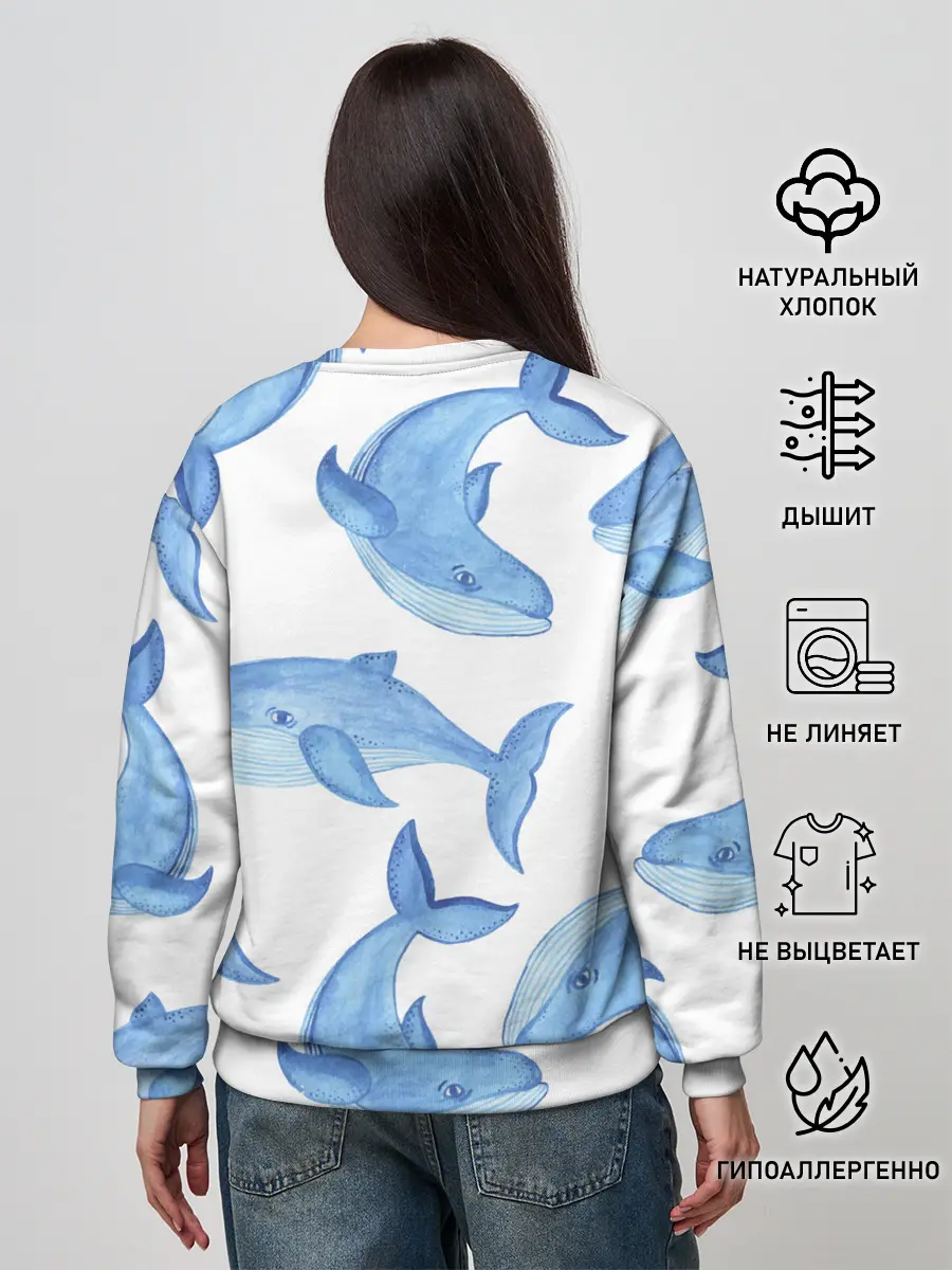 Женский свитшот / Косяк китов