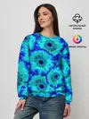 Женский свитшот / Голубые хризантемы