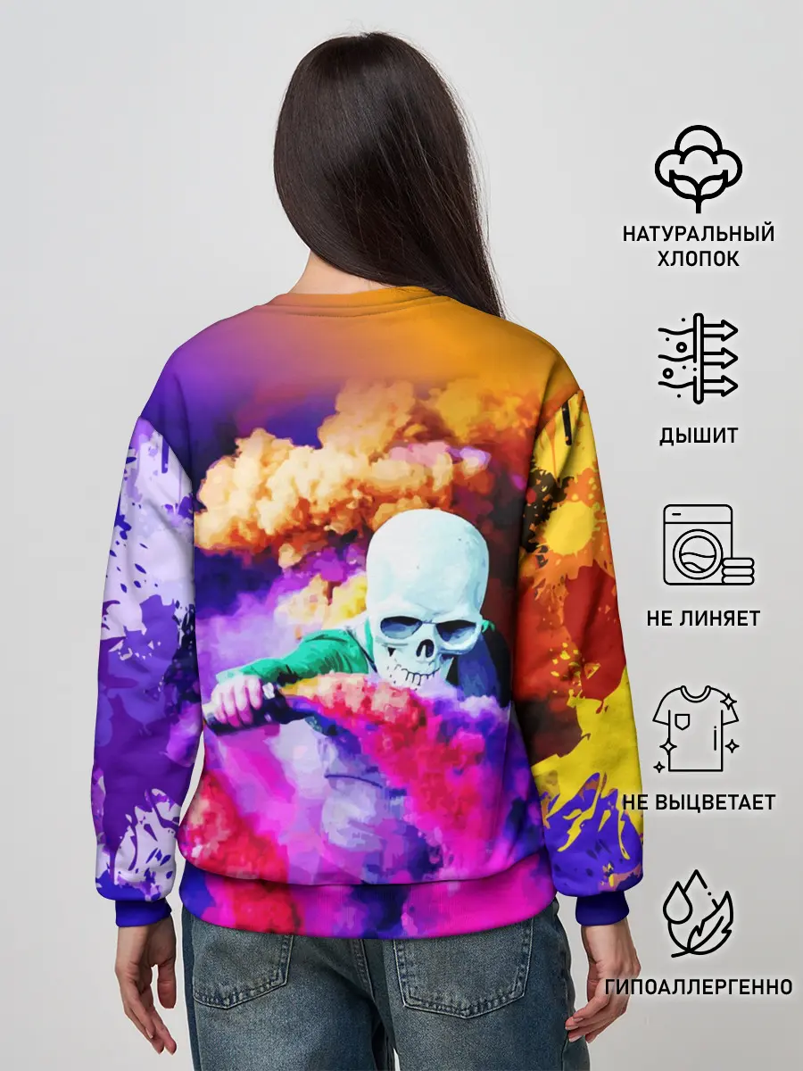 Женский свитшот / Череп в дыму