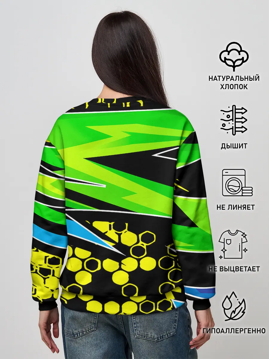 Женский свитшот / Light green urban marble