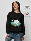 Женский свитшот / Flat earth Cat