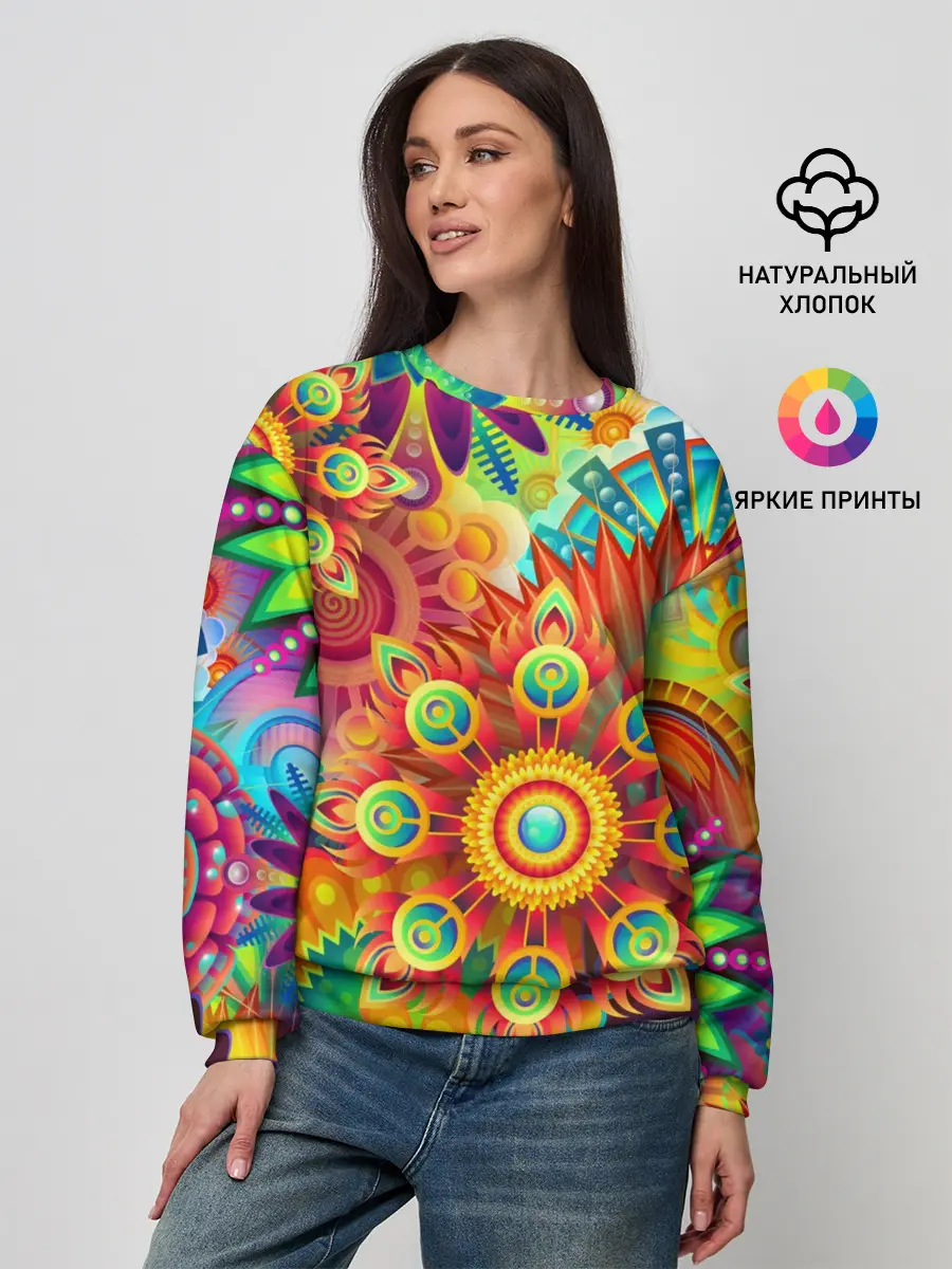 Женский свитшот / Психоделия | Яркая