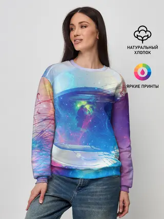 Женский свитшот / Космонавт - космос