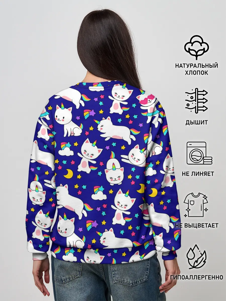 Женский свитшот / Кот-Единорог